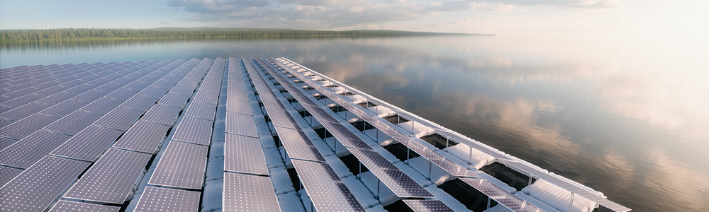Photo of a floating solar project
