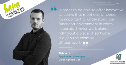 Citation de Thibault L., Développeur d’applications pour les activités de marché